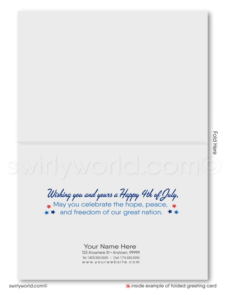 Digital Retro Modern Patriotic American Independence Day Happy 4th of July Cards