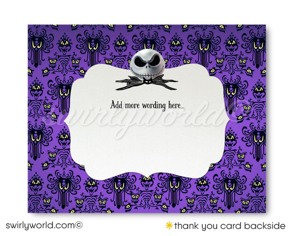 Nightmare Before Christmas "Little Pumpkin" Couples Baby Shower Goth Digital Thank You Cards