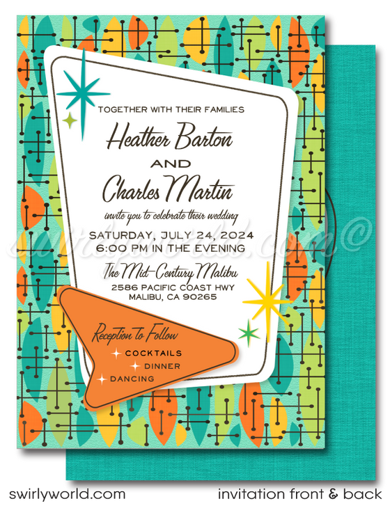 Atomic Retro Palm Springs Mid-Century Mod Wedding Invite & RSVP Card Digital DownloadAtomic Retro Palm Springs Mid-Century Mod Wedding Invite & RSVP Card Digital Download