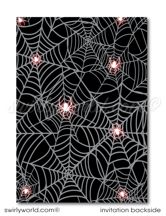 Skeleton Spider Webs Halloween Cocktail Adult Costume Party Invitation Evite Printable Digital Download