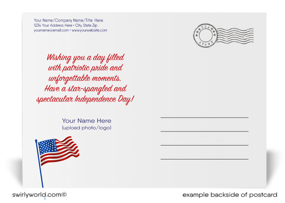 Neighborhood Happy 4th of July Independence Day Patriotic Postcards for Realtors