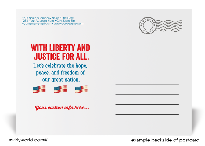 Patriotic Vintage American 4th of July Happy Independence Day Postcards