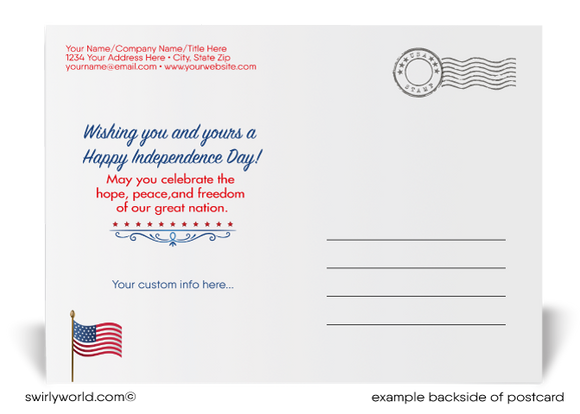 Vintage Retro Americana Patriotic Happy 4th of July Postcards for Business