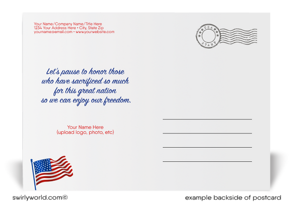 Professional Patriotic American Honor and Remember Happy Memorial Day Postcards