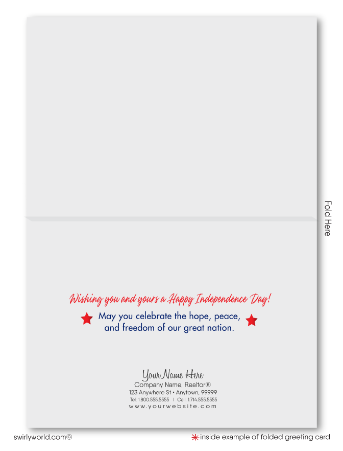 Patriotic Independence Day American Stars & Stripes Digital Happy July 4th Cards