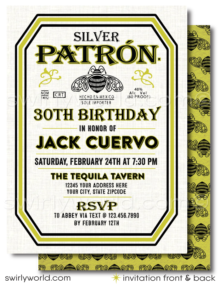 Celebrate in high style with our El Patrón Tequila Label-themed Printed Invitation and Thank You Card Set, specially designed for the refined gentleman and true tequila connoisseur. This premium invitation suite draws inspiration from the distinctive elegance of El Patrón Tequila, embodying a sense of luxury and tradition ideal for marking a significant birthday celebration. Perfect for those who have a deep appreciation for the art of tequila, this set is
