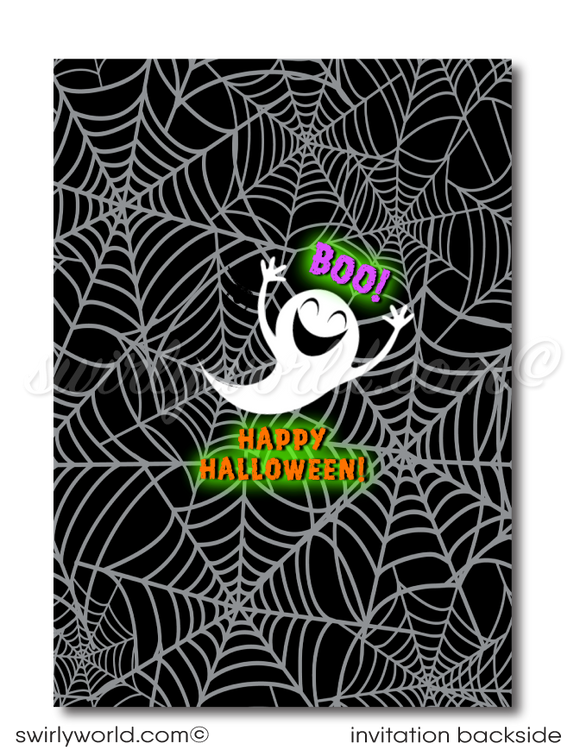 Skeleton Graveyard Non-Scary Child Friendly Halloween Party Invitation Printable Digital 