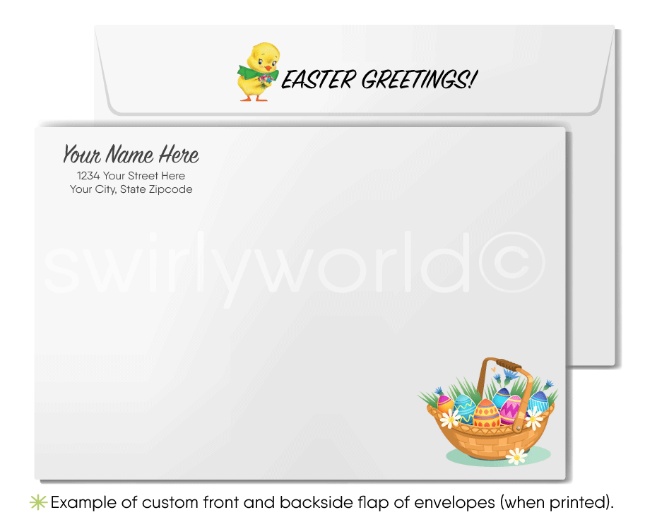 Cute Business Easter Bunny Greeting Cards for Customers