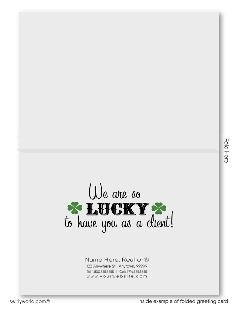 Digital Cute Shamrock Happy St. Patrick's Day Cards for Realtors® and Agents