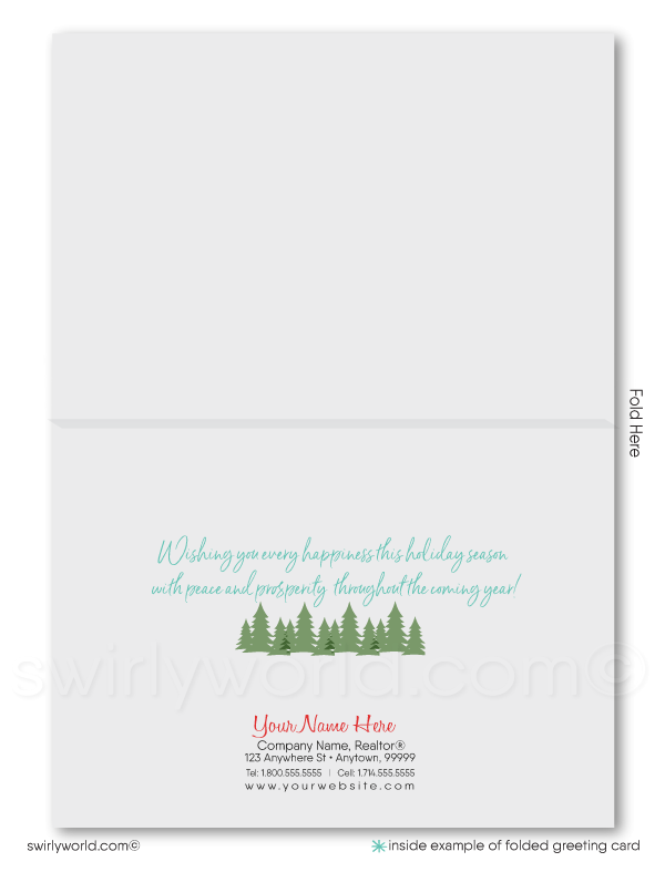 Cute Christmas House Realtor Holiday Greeting Cards for Real Estate Agents