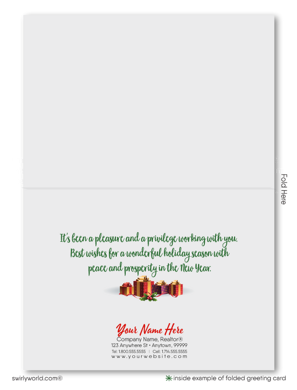 African American black man male realtor real estate agent holiday Christmas cards.