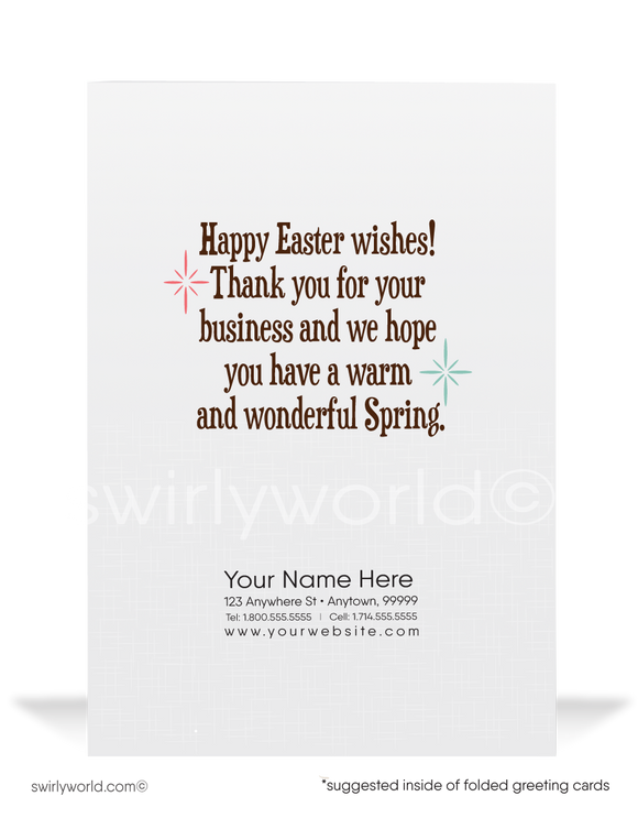 Funny Humorous Cartoon Happy Easter cards for Business.