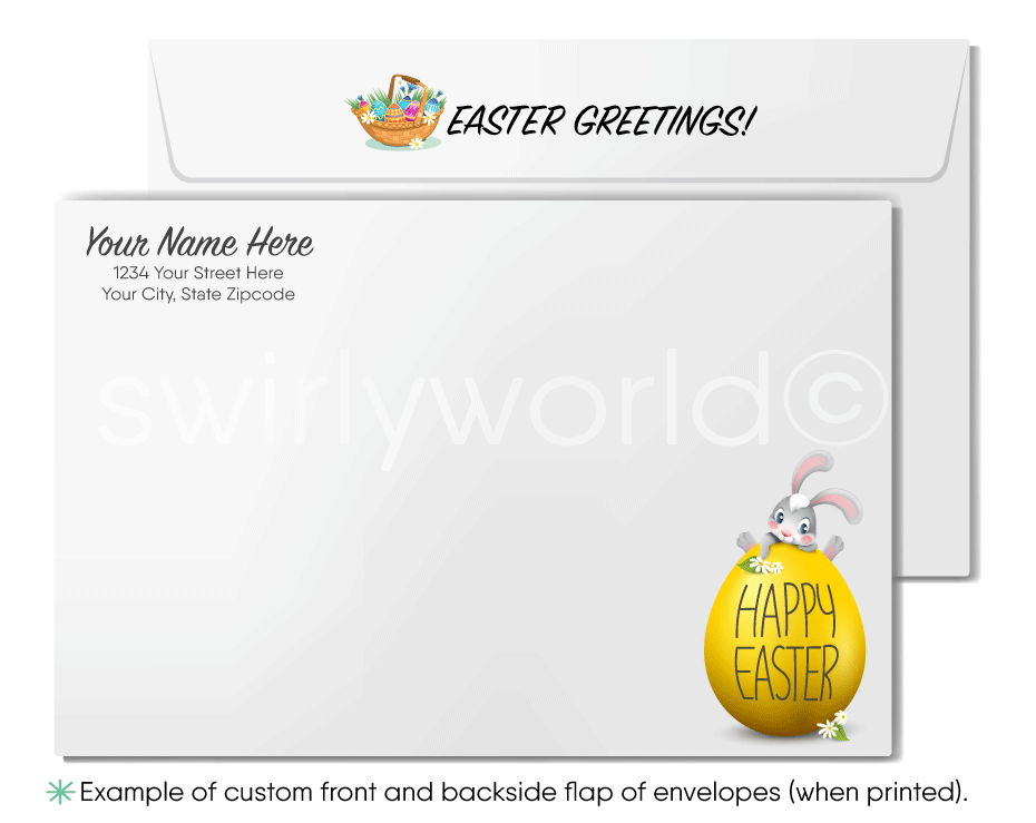 Funny Cartoon Bunny Happy Easter cards for Business