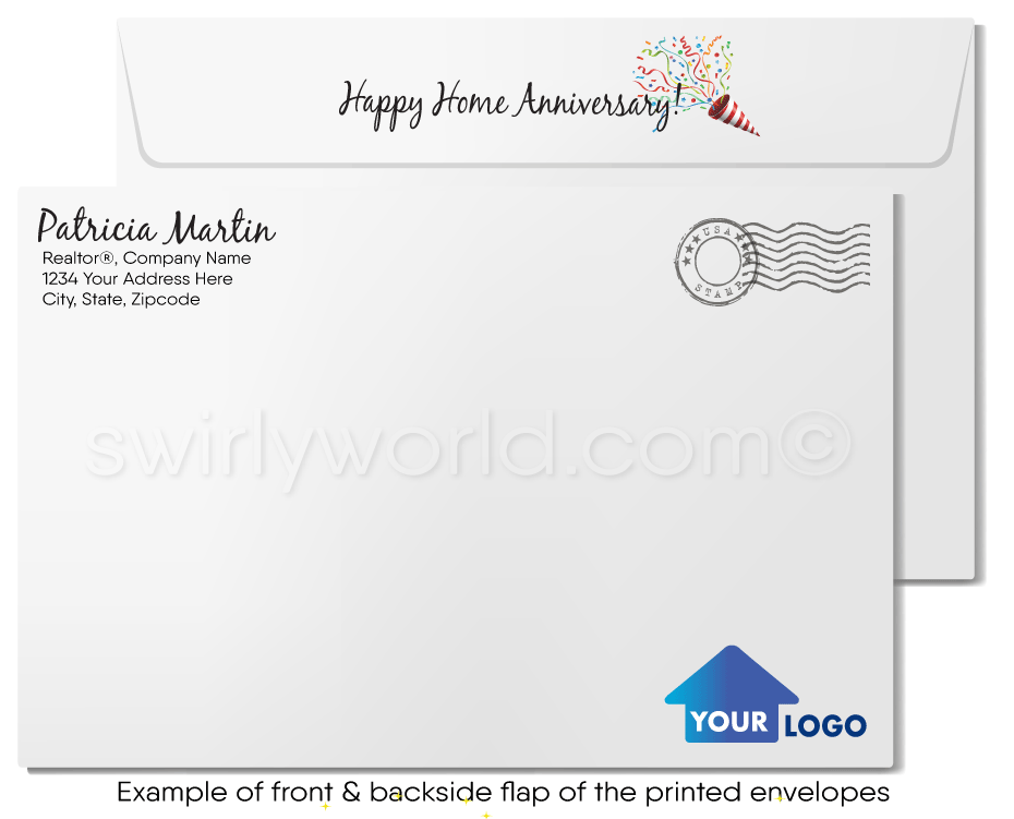 Digital Happy Home Anniversary House-a-Versary Cards From Your Local Realtor®