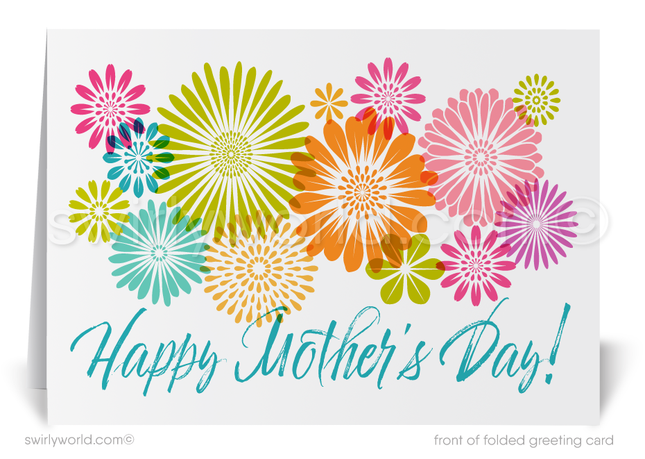 Beautiful watercolor happy Mother's Day cards for business customers and clients