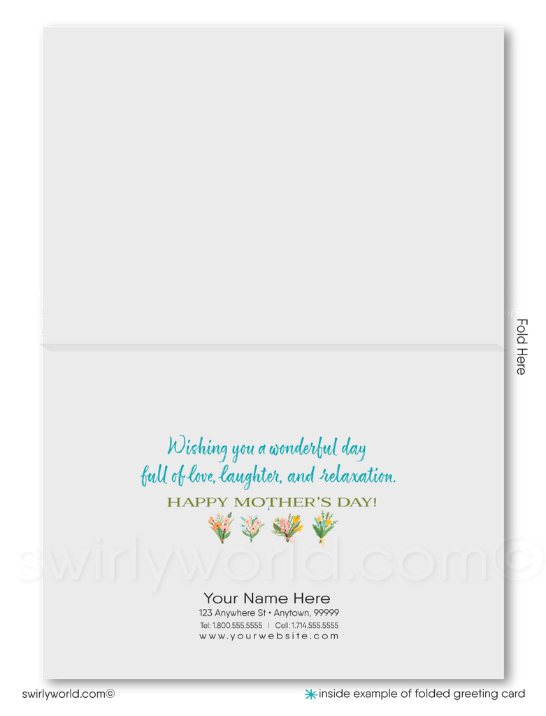 Elegant Vintage Watercolor Mother's Day Cards - Customizable for Business & Personal Use