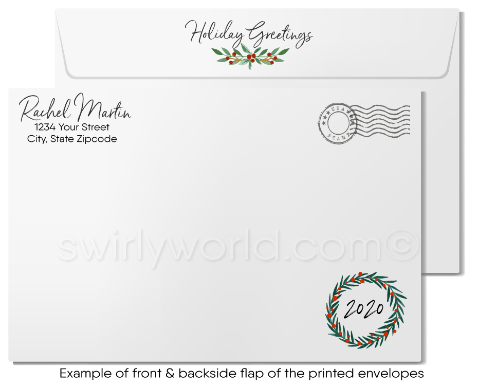 Retro Modern Whimsical Home Interior Holiday Cards for Real Estate Agents