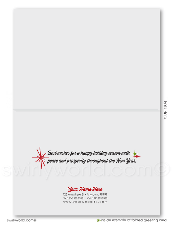 Traditional Business Customer Corporate Christmas Holiday Greeting Cards.
