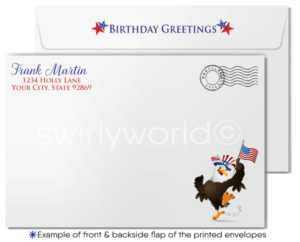 Business Corporate Patriotic American Happy Birthday Cards for Customers