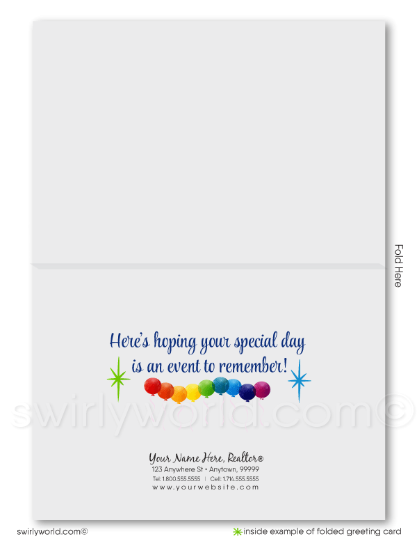 Gender Neutral Happy Birthday Cards for Corporate Business Customers