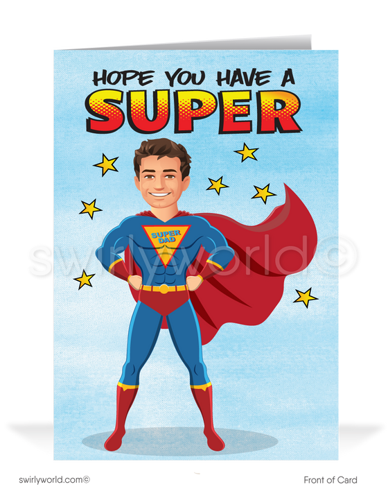 Superhero Dad Business Happy Father's Day Cards for Customers