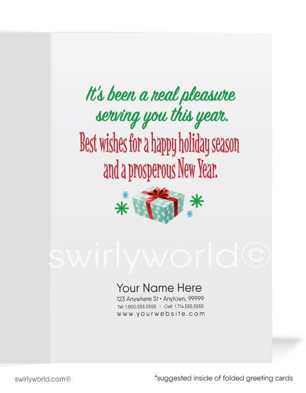 Cartoon Snowman Merry Christmas Company Holiday Greeting for Business
