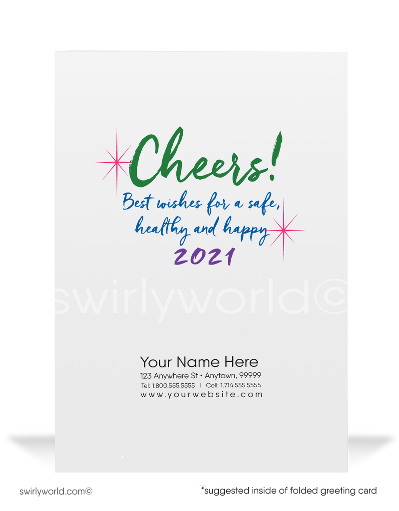 2022 Celebration Happy New Year Greeting Cards