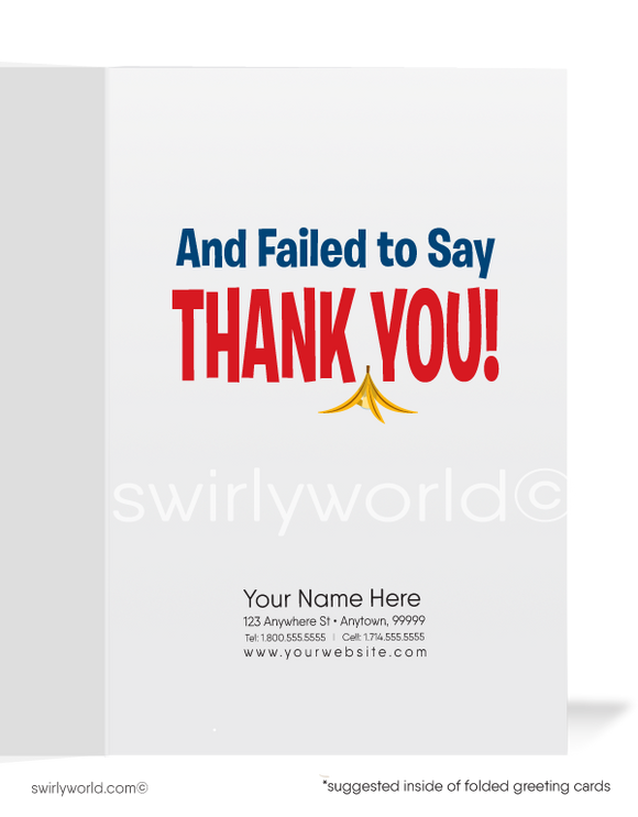 Humorous Funny Business Thank You Cards for Customers