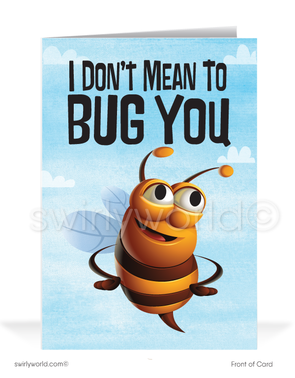 Funny Bee Client Thank You For Your Referral Greeting Cards for Business