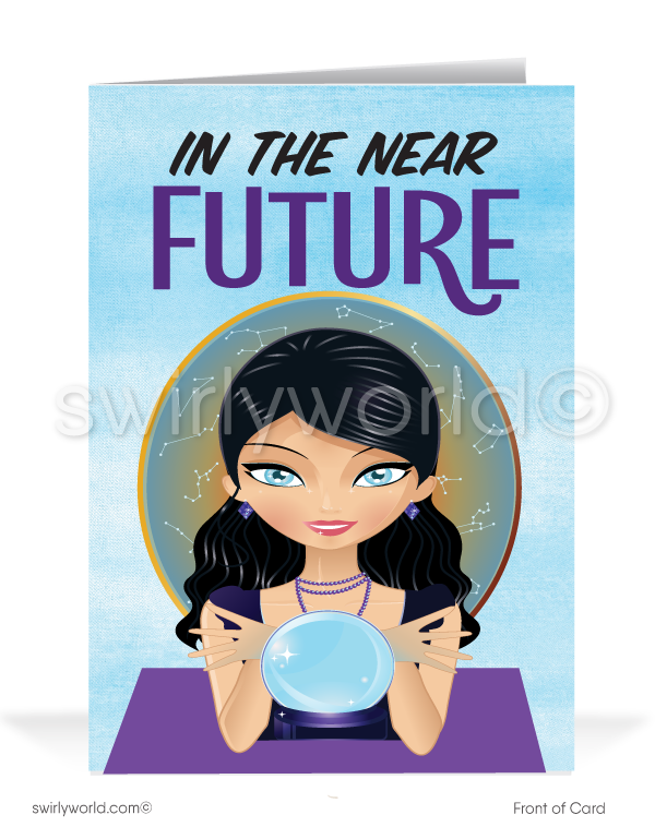 Cartoon Fortune Teller Woman Thank You For Your Referrals Card