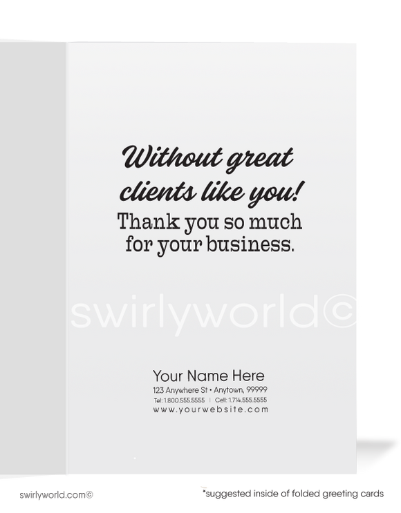 "Lost Without Your Business" Women in Business Thank You Cards