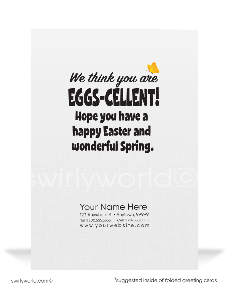 Funny Cartoon Humorous Happy Easter Cards for Business.