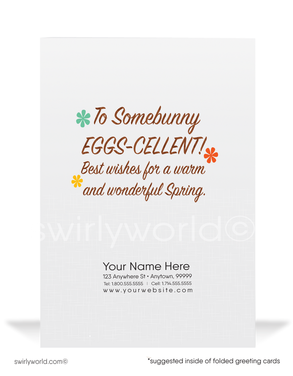 Cute business happy Easter cards for customers.