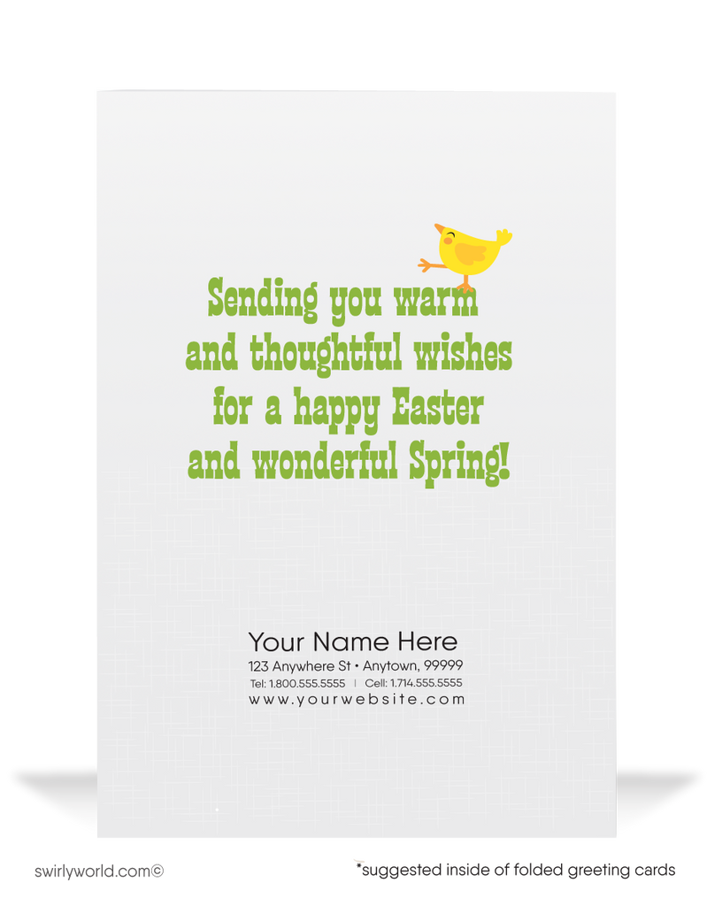 Cute Business Happy Easter Greeting Cards for Customers