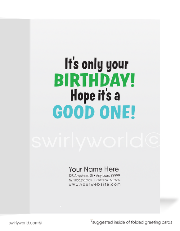 Funny Humorous Business Happy Birthday Cards for Customers