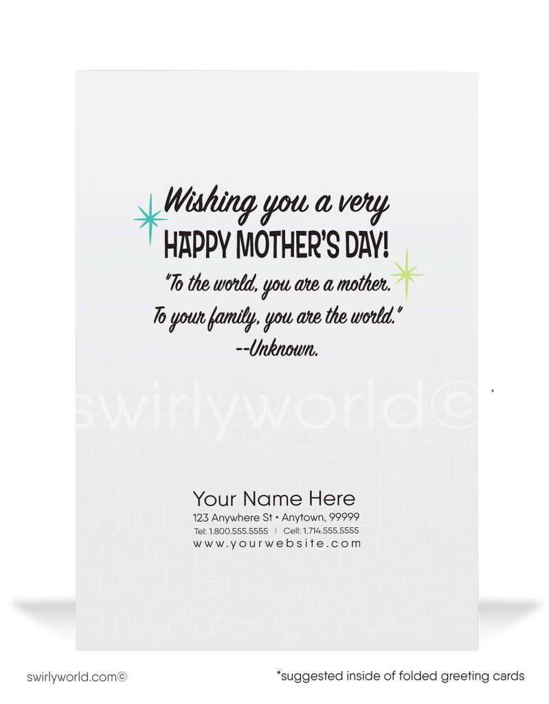 "Super Mom" Multi-Tasking Cartoon Happy Mother’s Day Cards for Customers and Clients