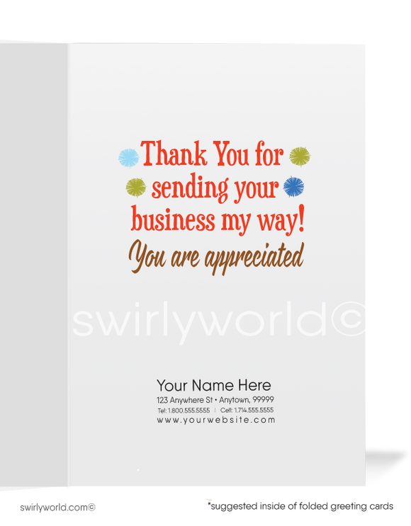 Llama Cartoon Business Thank You Cards for Customers