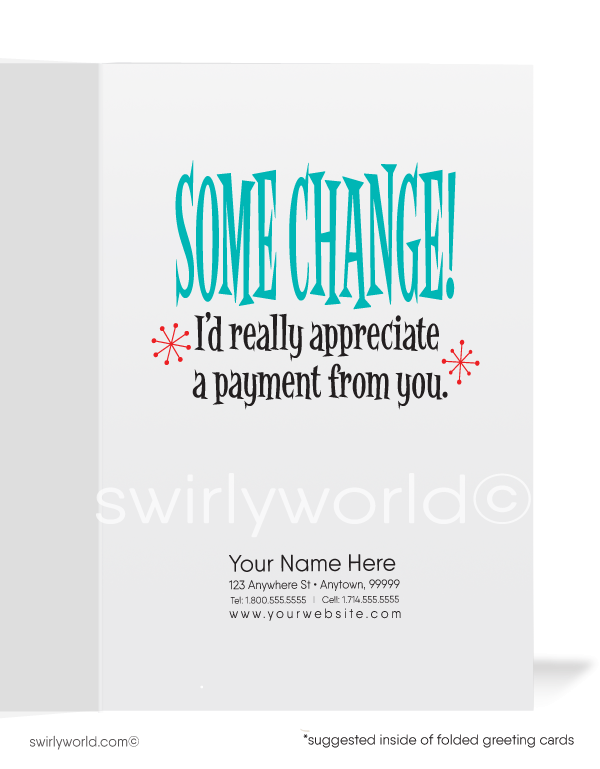 Spare Me Some Change and Pay Your Bill! Bill Collection Greeting Cards for Business