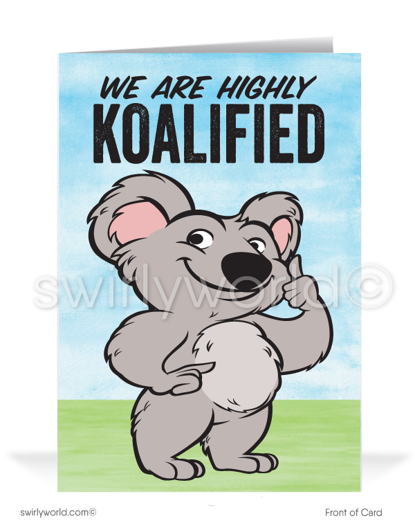 Funny Koala Bear Thank You For Your Referral Cards for Customers