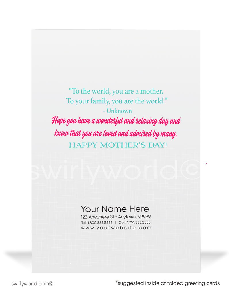 Surprise Breakfast in Bed Cartoon Happy Mother’s Day Cards for Business Clients