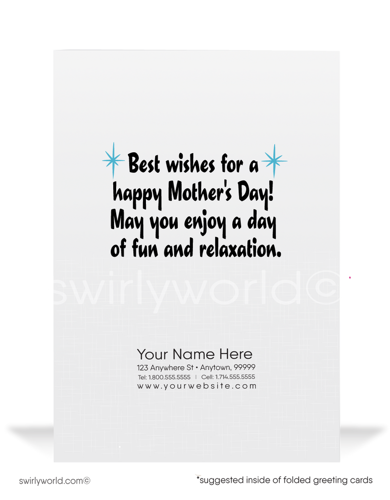 Cartoon Cute Penguin 'To the Coolest Mom' Printed Happy Mother’s Day Cards