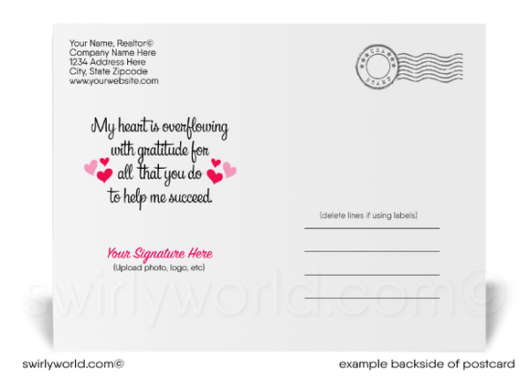 "Heart of my business" vintage style red heart with lights bulbs around; happy Valentine's Day postcards for business professionals.