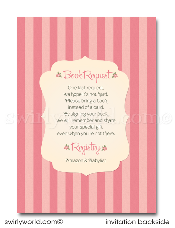 "Tickled Pink" Retro Mid-Century 1940s Baby Shower Invitation & Thank You Card Set