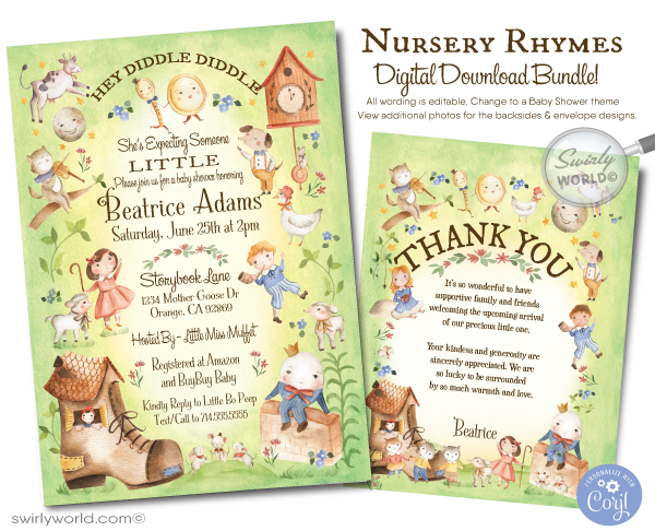 Storybook baby shower invitations sales