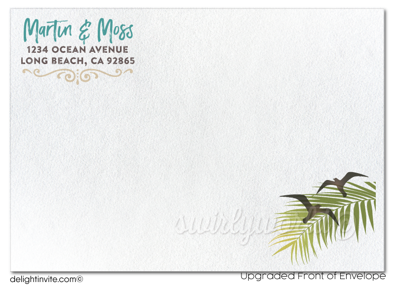 Vintage Beach Tropical Destination Theme Save the Date Card Digital Download