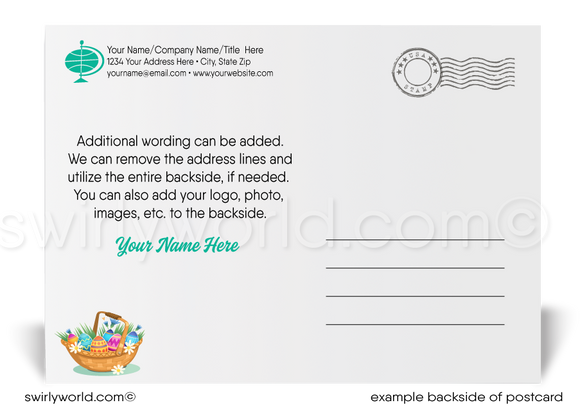 Professional business happy Easter postcards for customers