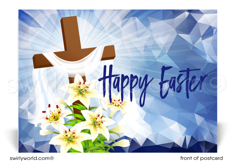 Christian Cross Religious Easter Postcards