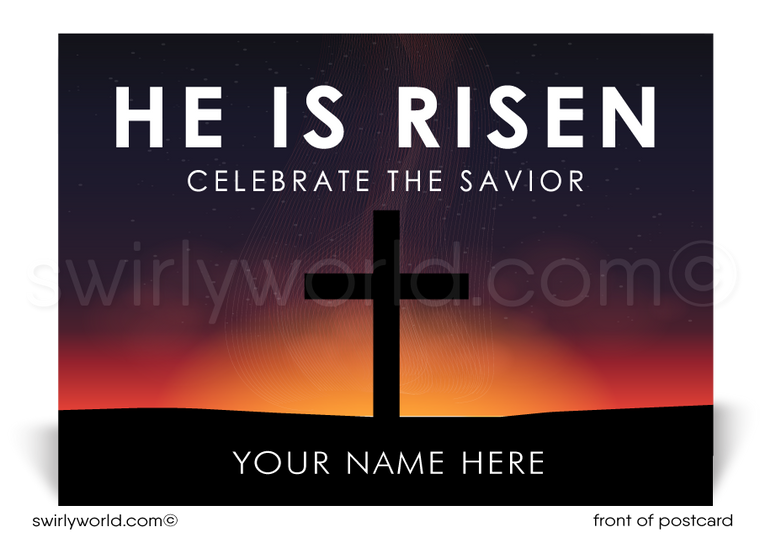 Modern Cross Christian Religious Easter Postcards