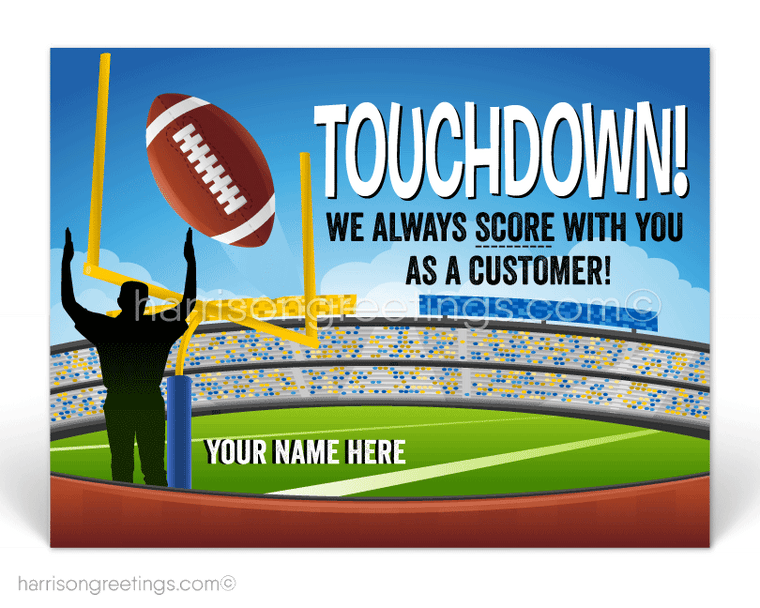 Football Customer Thank You Postcards for Business