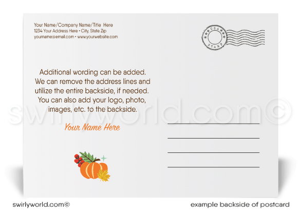 Whimsical Corporate Company Business Happy Thanksgiving Postcards